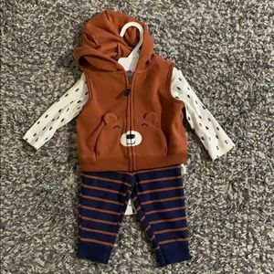 Carters 6 months 3 piece bear outfit NWOT